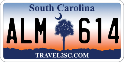 SC license plate ALM614