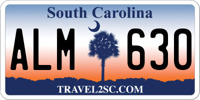 SC license plate ALM630
