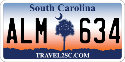 SC license plate ALM634