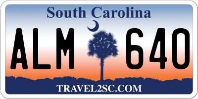 SC license plate ALM640