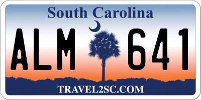 SC license plate ALM641