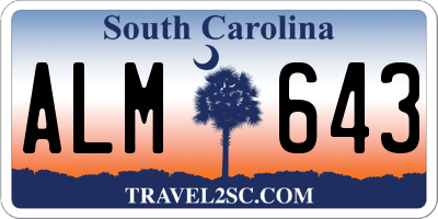 SC license plate ALM643