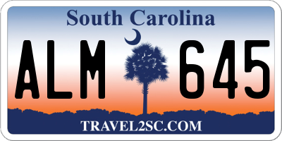 SC license plate ALM645