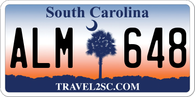 SC license plate ALM648