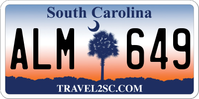 SC license plate ALM649