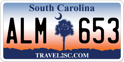 SC license plate ALM653