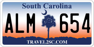 SC license plate ALM654