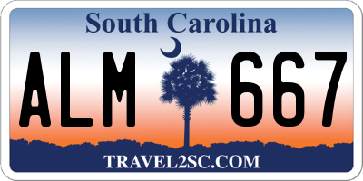 SC license plate ALM667