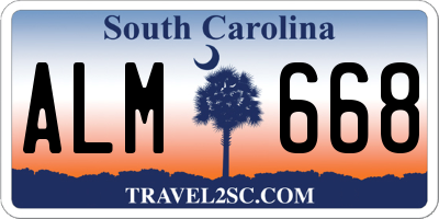 SC license plate ALM668