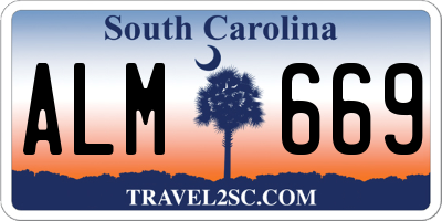 SC license plate ALM669