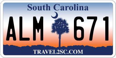 SC license plate ALM671