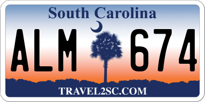 SC license plate ALM674