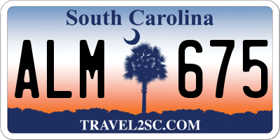 SC license plate ALM675