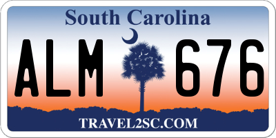 SC license plate ALM676