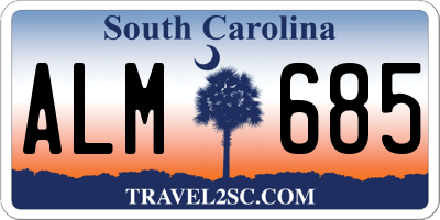 SC license plate ALM685