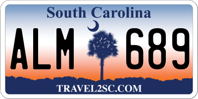 SC license plate ALM689