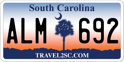 SC license plate ALM692