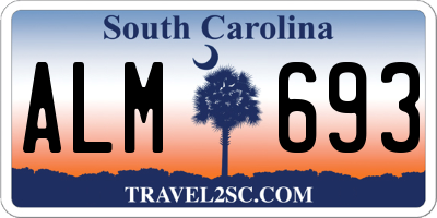SC license plate ALM693