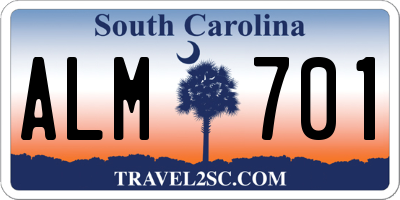 SC license plate ALM701