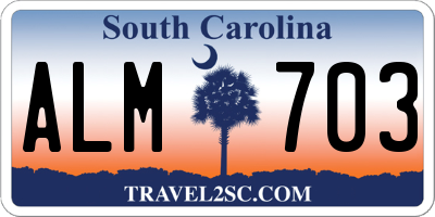 SC license plate ALM703