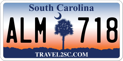 SC license plate ALM718