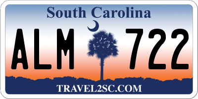 SC license plate ALM722
