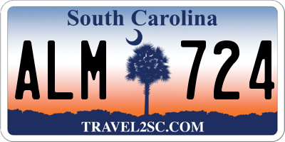 SC license plate ALM724