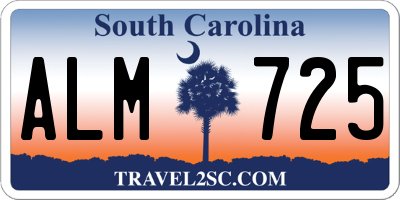 SC license plate ALM725