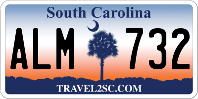 SC license plate ALM732