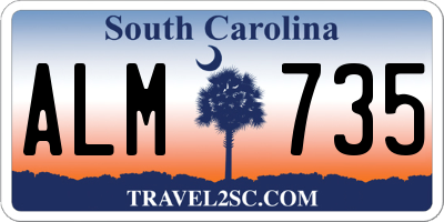 SC license plate ALM735