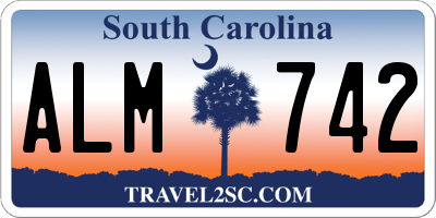 SC license plate ALM742