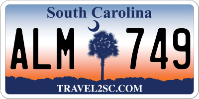 SC license plate ALM749