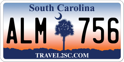 SC license plate ALM756