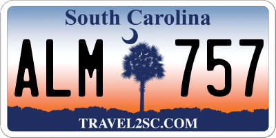 SC license plate ALM757