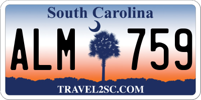 SC license plate ALM759
