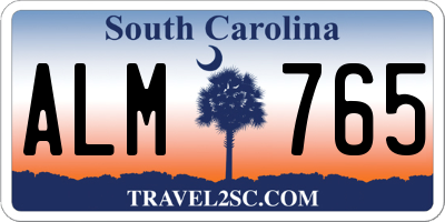 SC license plate ALM765