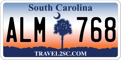 SC license plate ALM768