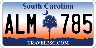 SC license plate ALM785