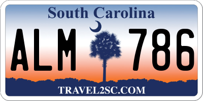 SC license plate ALM786