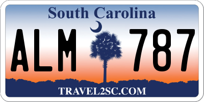 SC license plate ALM787