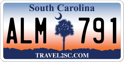 SC license plate ALM791