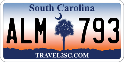 SC license plate ALM793