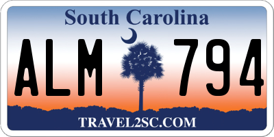 SC license plate ALM794