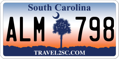 SC license plate ALM798