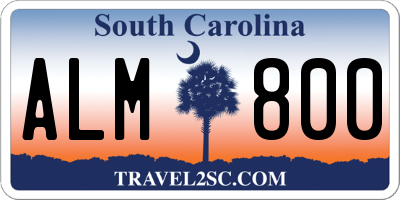 SC license plate ALM800
