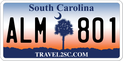 SC license plate ALM801