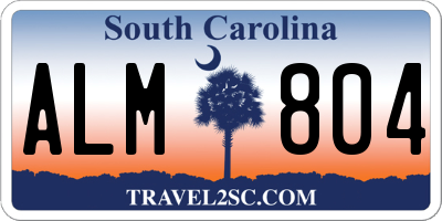 SC license plate ALM804