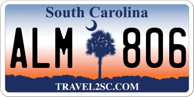 SC license plate ALM806