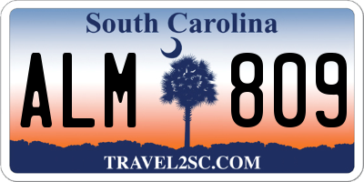 SC license plate ALM809