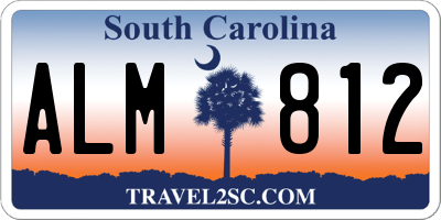 SC license plate ALM812